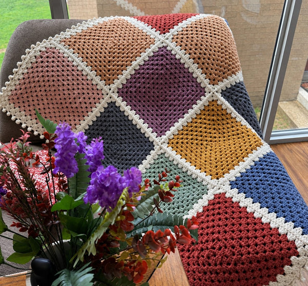 Patchwork Granny Blanket — Autumn Earth