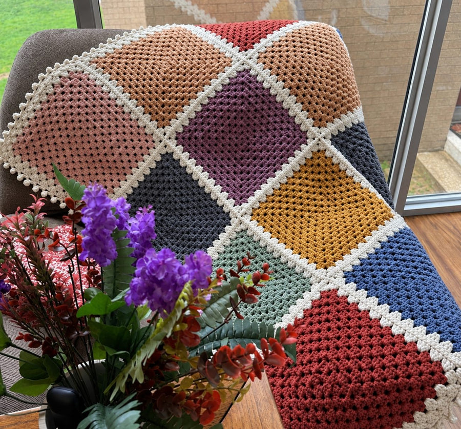 Patchwork Granny Blanket — Autumn Earth