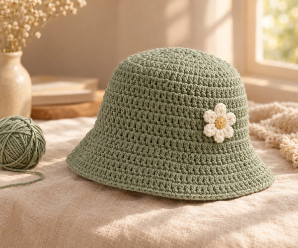 Daisy Bucket Hat — Sage