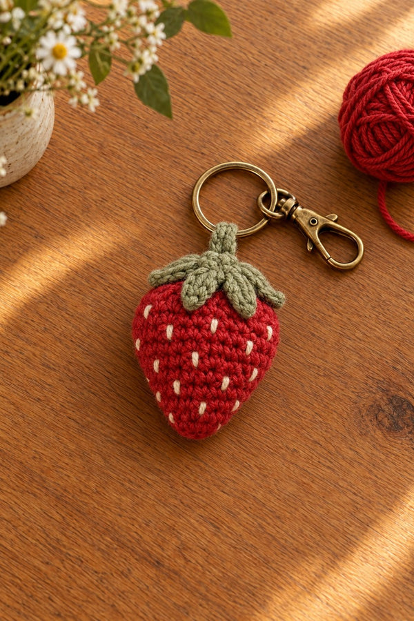 Handmade Strawberry Keychain