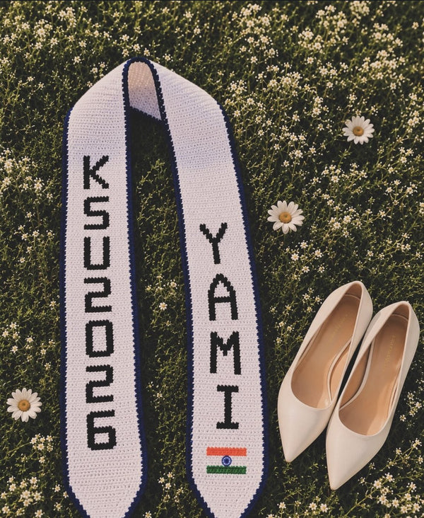 Custom Graduation Stole — Navy Trim